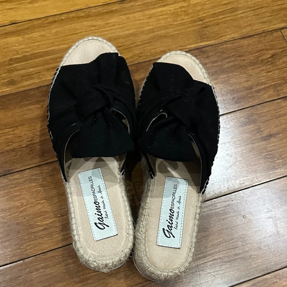 Gaimo Black Knot Espadrille Slide - Women's